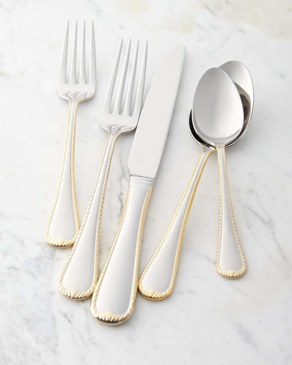 65-Piece Cameo Gold Flatware Service